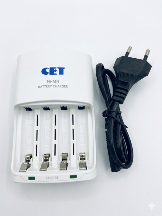 CET Ni-MH 4-Slot Battery Charger with Power Adapter