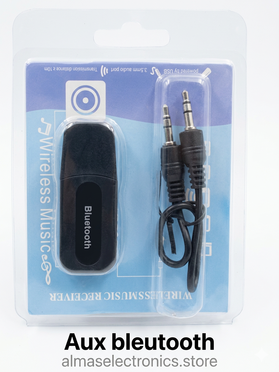 Bluetooth AUX Receiver - Wireless Audio Adapter for Car & Home Stereo