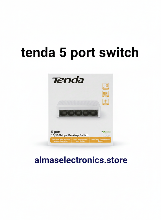 Tenda 5-Port 10/100Mbps Desktop Ethernet Switch - Compact Network Hub