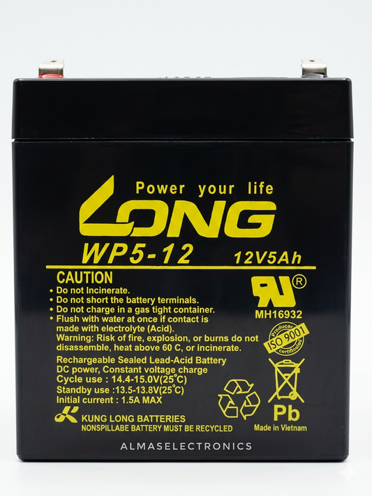 LONG WP5-12 12V 5Ah Rechargeable Sealed Lead-Acid Battery