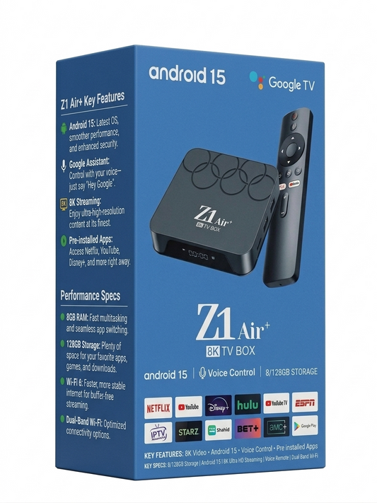 Z1 Air Android TV Box - 8K Streaming Media Player with Google TV