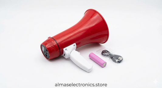 Handheld Lithium Battery Megaphone 50W - Rechargeable Bullhorn with Recording
