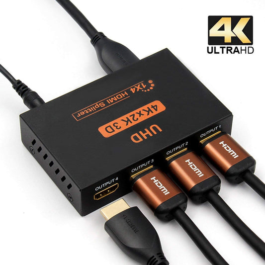 HDMI 4-Way Splitter - 1 Input 4 Output HDMI Splitter 4K Support