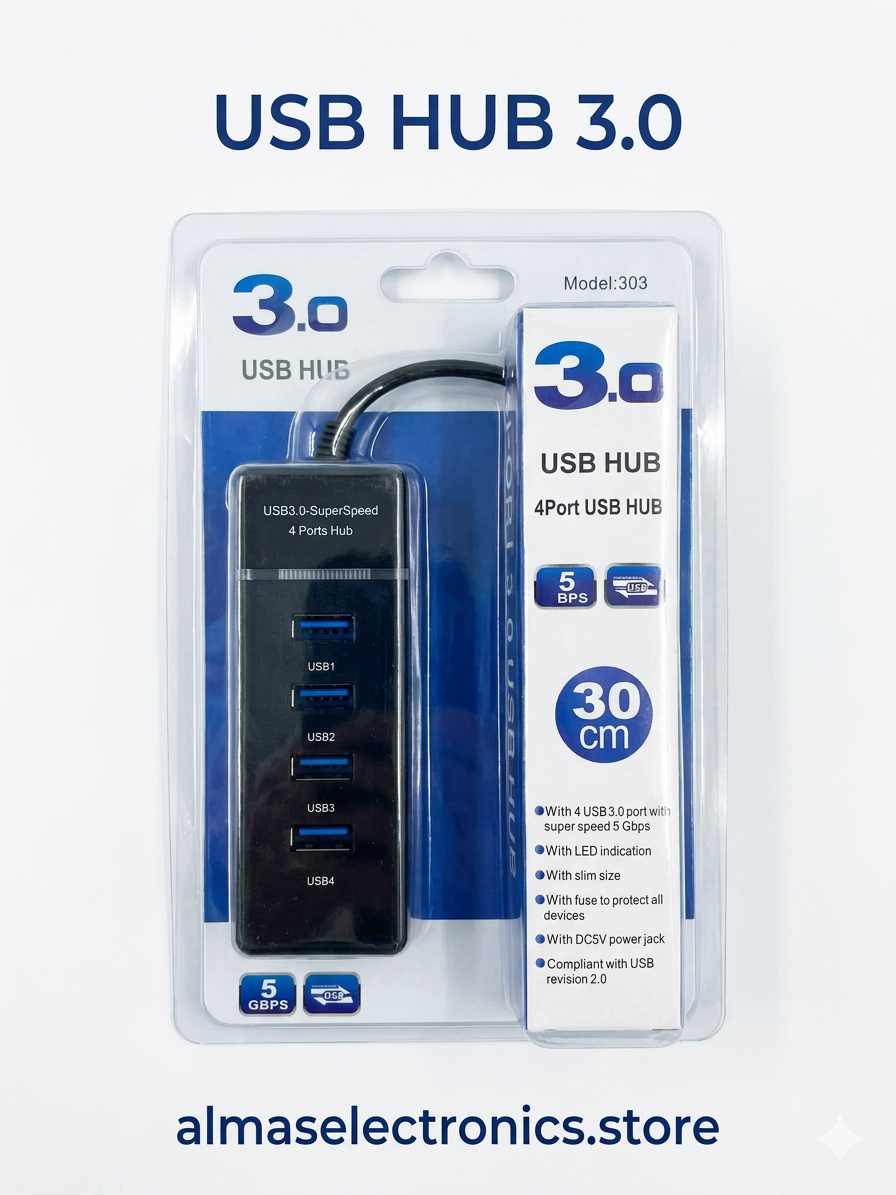 USB 3.0 Hub - Multi-Port USB Expander for Laptop & Desktop