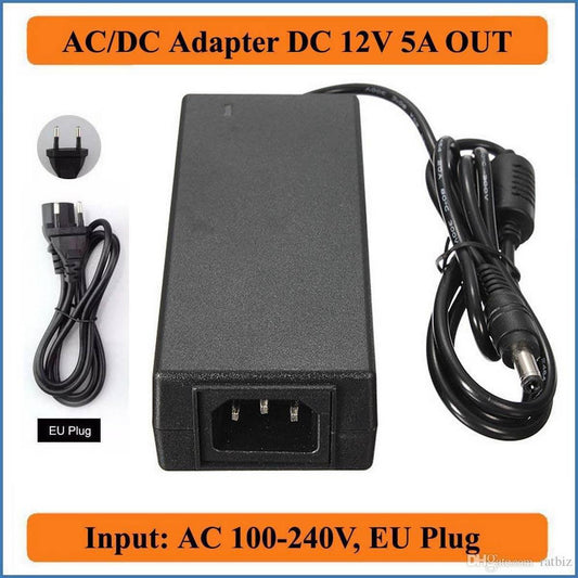 12V 5A Power Supply Adapter - DC Power Adapter for Electronics