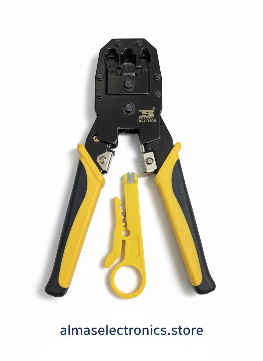 BOSI Tools Modular Plug Crimping Tool - RJ45 RJ11 Cable Crimper