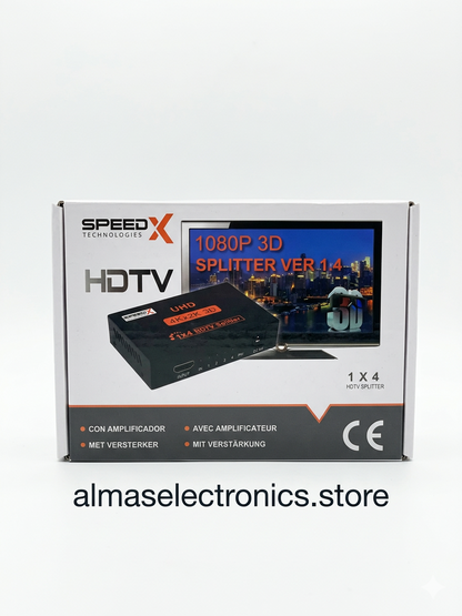 HDMI 4-Way Splitter - 1 Input 4 Output HDMI Splitter 4K Support