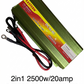 2500W Power Inverter with Battery Charger - 12V DC to 220V AC"
