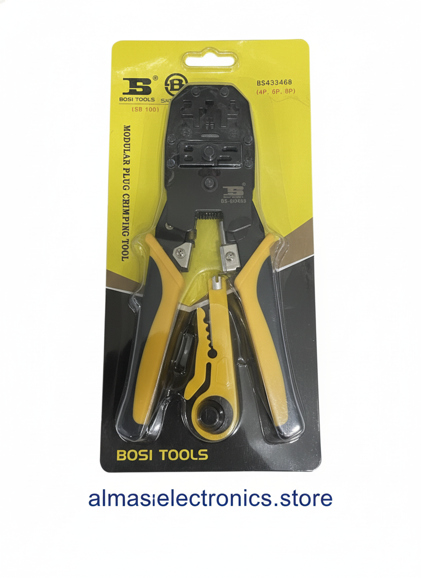 BOSI Tools Modular Plug Crimping Tool - RJ45 RJ11 Cable Crimper