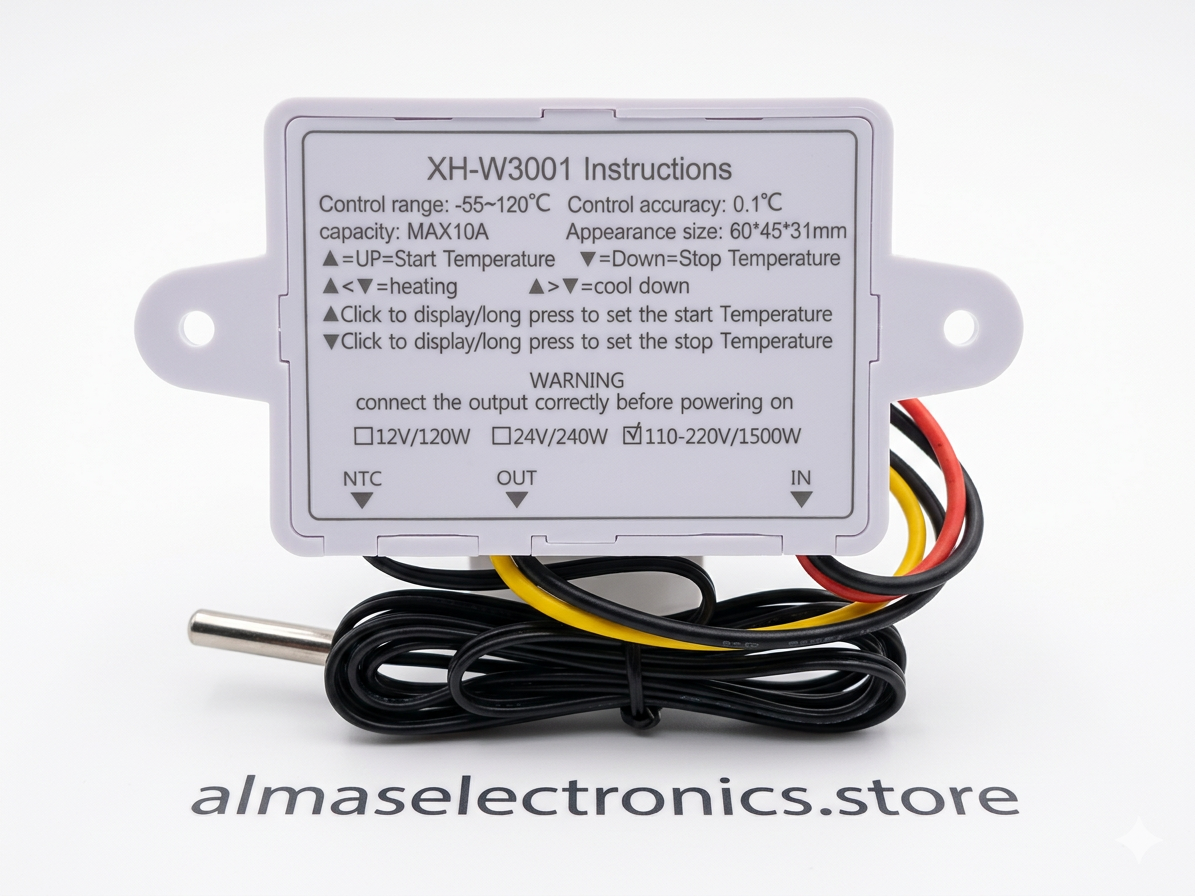 XH-W3001 Digital Temperature Controller - 220V Thermostat with Probe