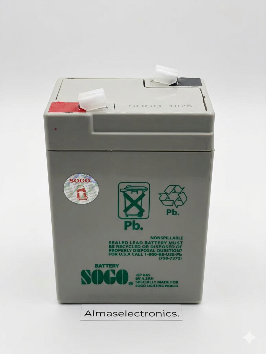 SOGO GP 645 6V 4.5A Rechargeable Sealed Lead-Acid Battery - 750 Gram