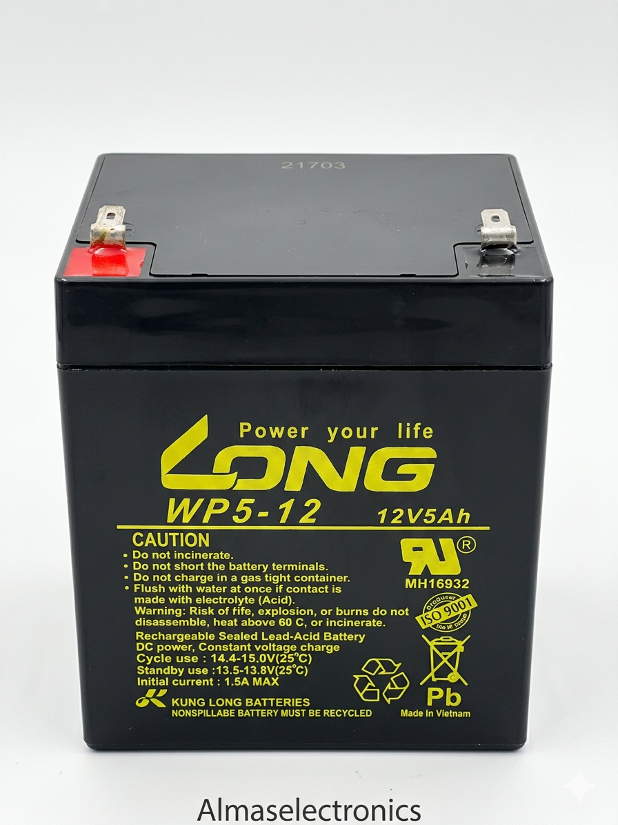 LONG WP5-12 12V 5Ah Rechargeable Sealed Lead-Acid Battery