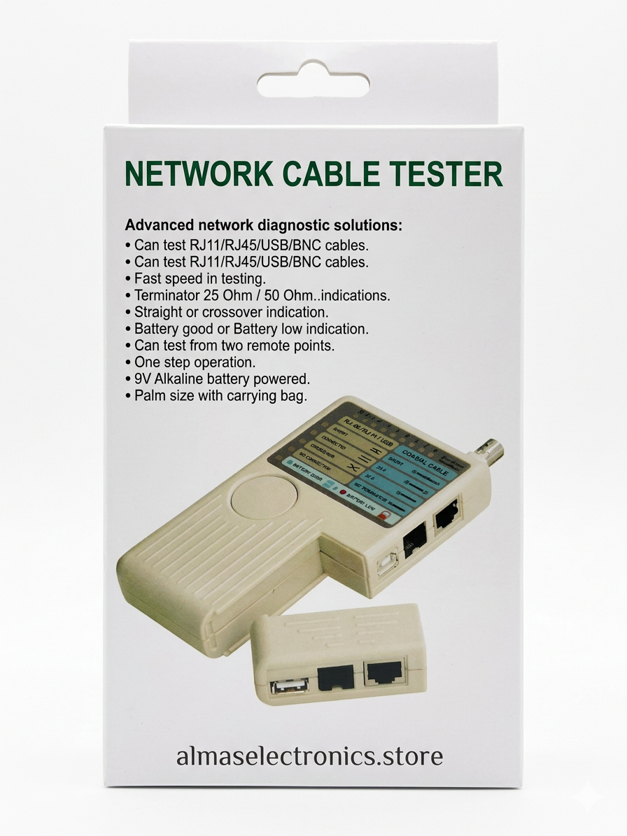 Network Cable Tester - RJ45 Ethernet LAN Cable Testing Tool