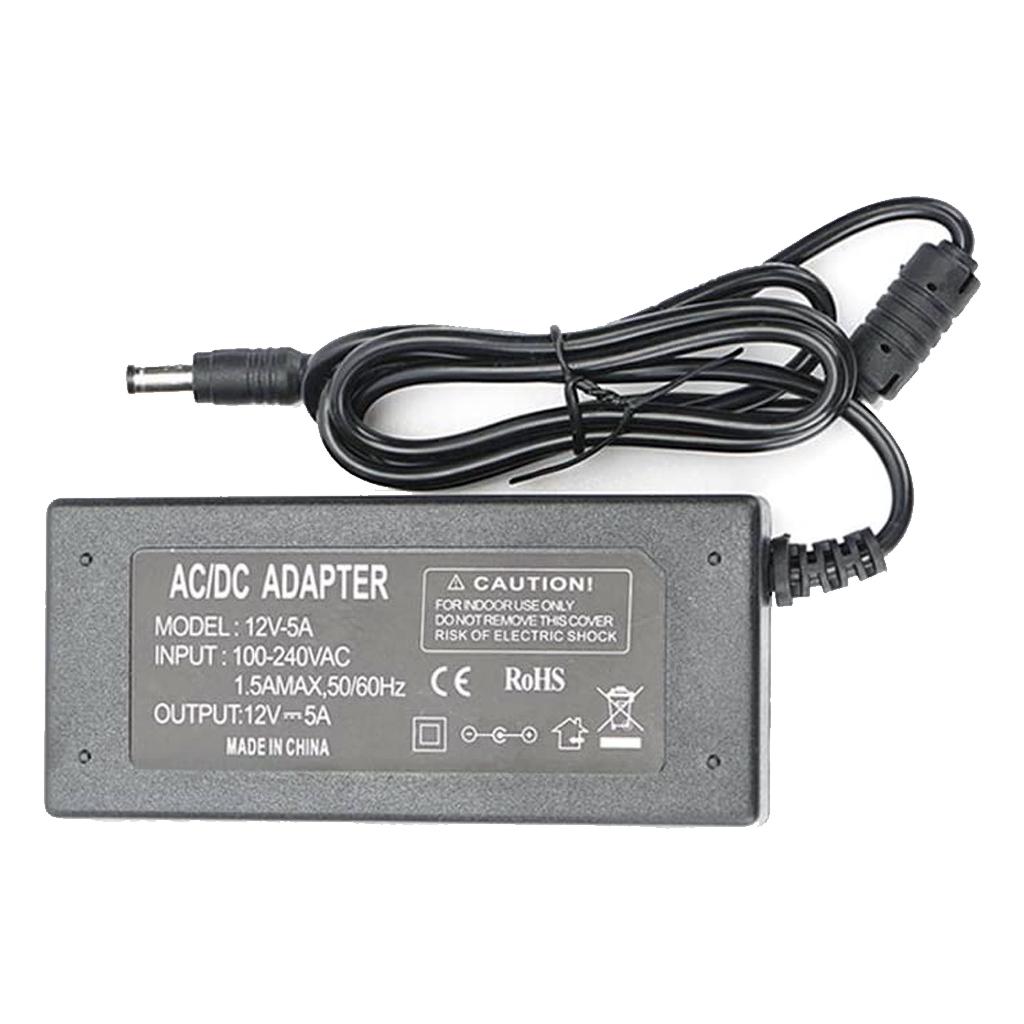 12V 5A Power Supply Adapter - DC Power Adapter for Electronics